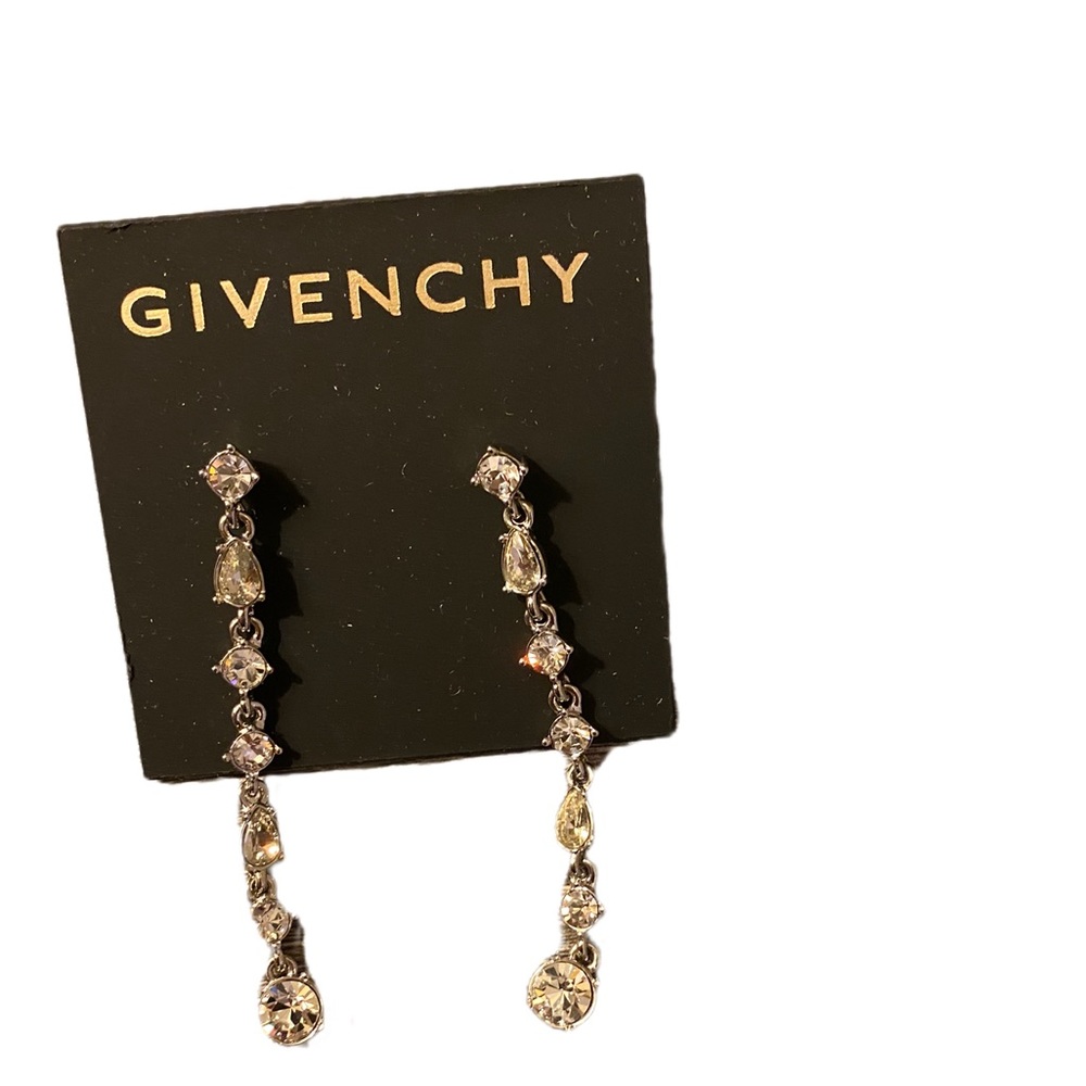 Givenchy Silver-Tone Crystal Element Drop Earrings